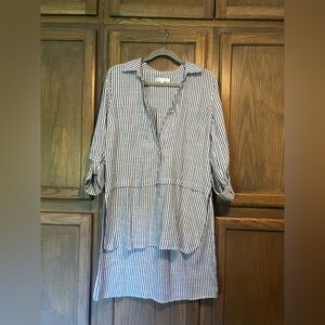 Daily Thread Long Striped Top in Blue and White